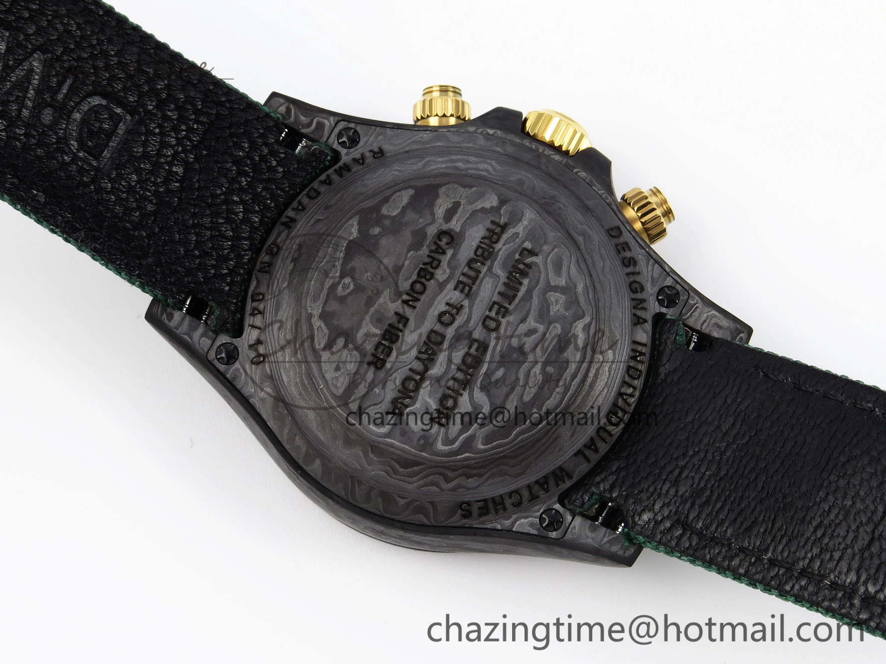 Comfortable Daytona DIW Carbon Case and Bezel DIWF Edition Green YG Dial on Green Nylon Strap A 1885