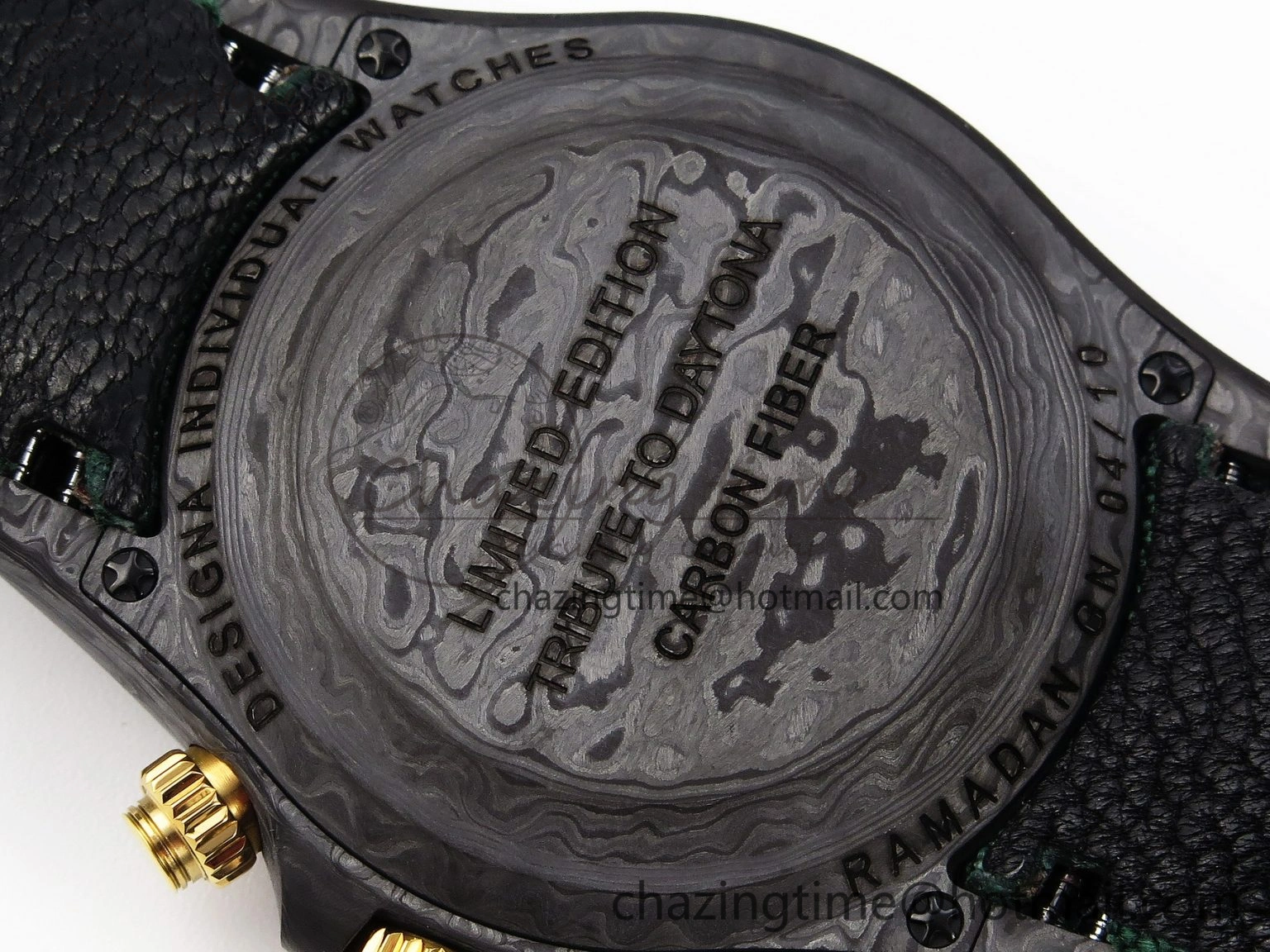 Comfortable Daytona DIW Carbon Case and Bezel DIWF Edition Green YG Dial on Green Nylon Strap A 1885