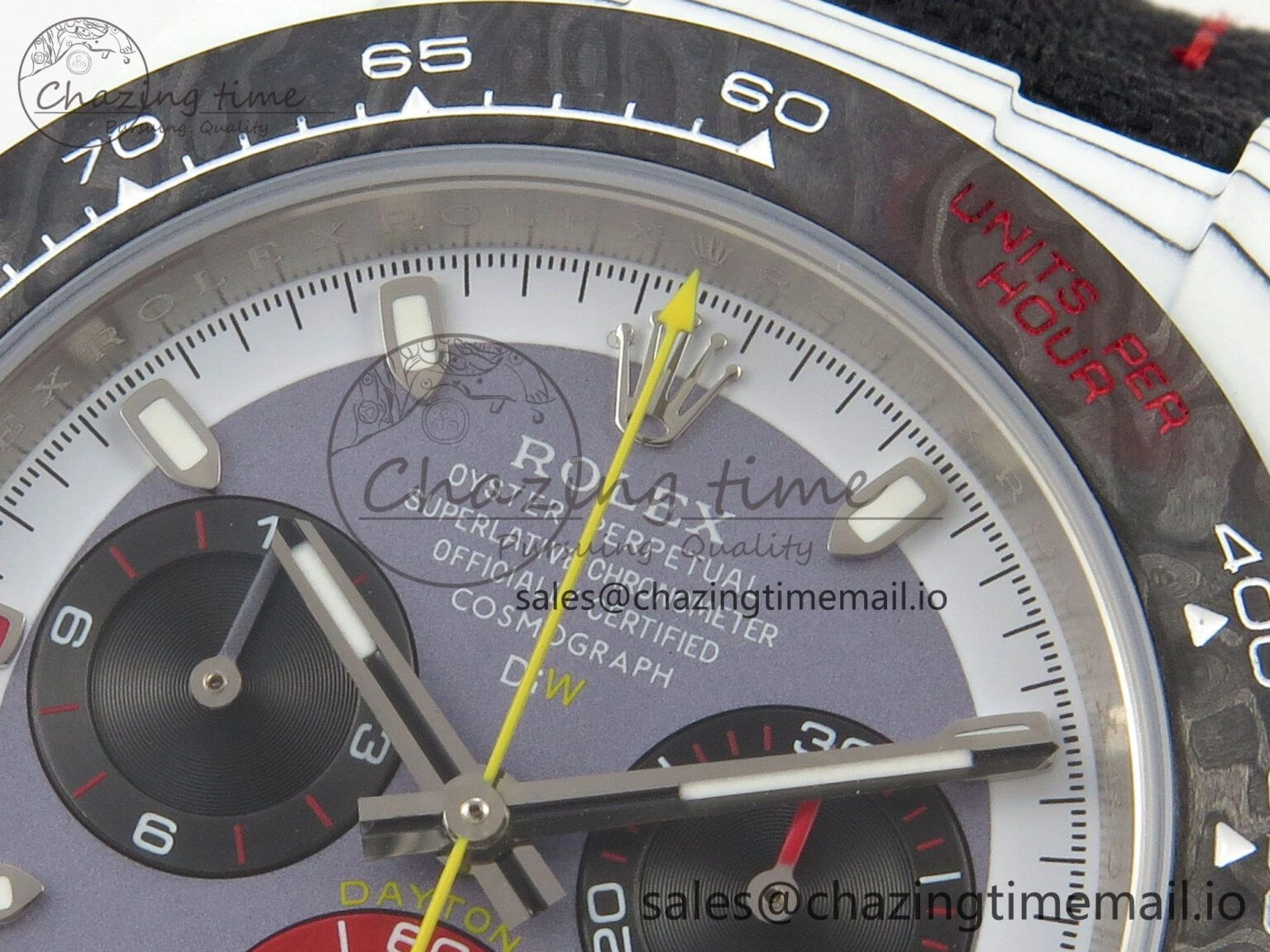 Effortless Daytona DIW Carbon Case and Bezel DIWF Edition Grey White Dial on Black Nylon Strap A 72