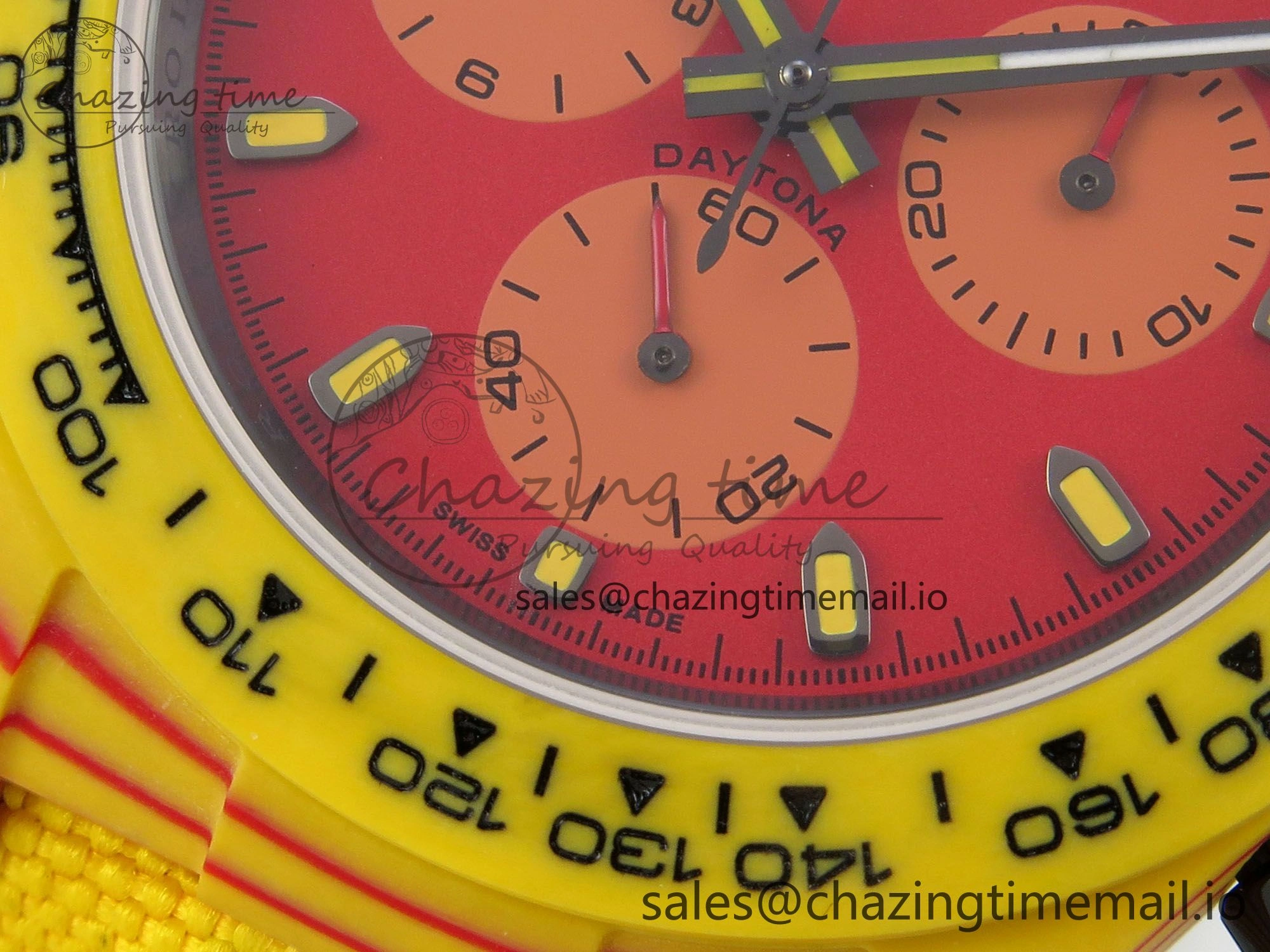 Daytona DIW Carbon Case and Bezel DIWF Edition Red Dial on Yellow Nylon Strap A Original 53