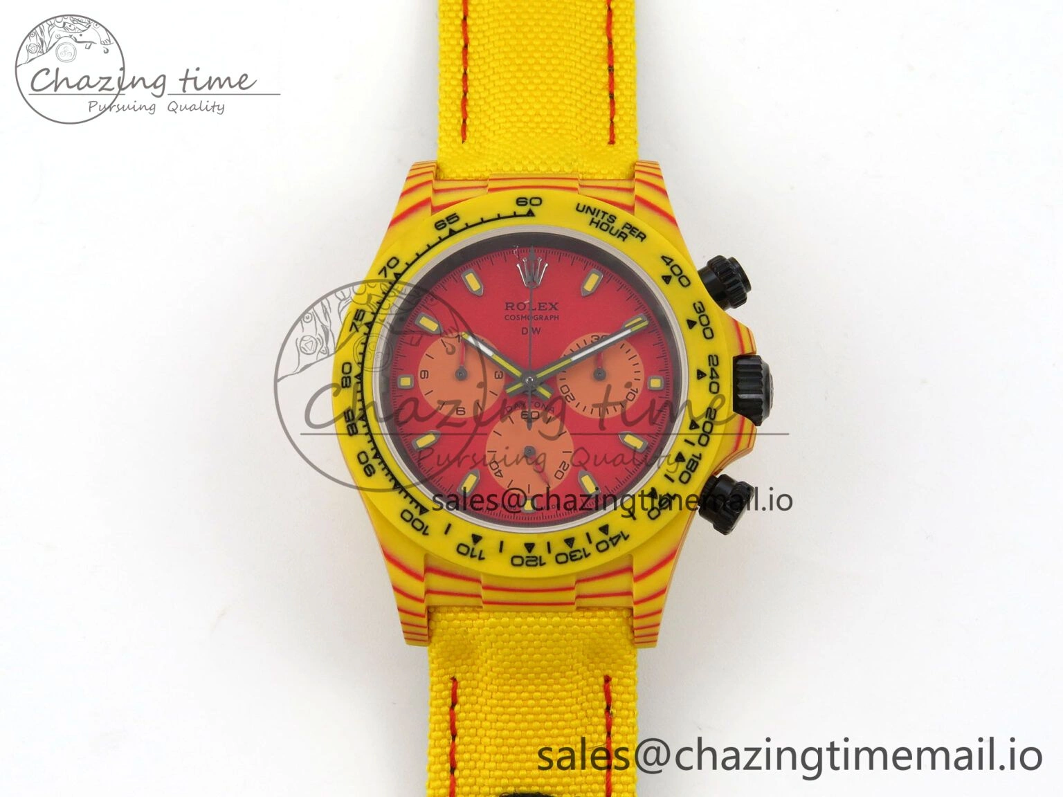 Daytona DIW Carbon Case and Bezel DIWF Edition Red Dial on Yellow Nylon Strap A Original 53