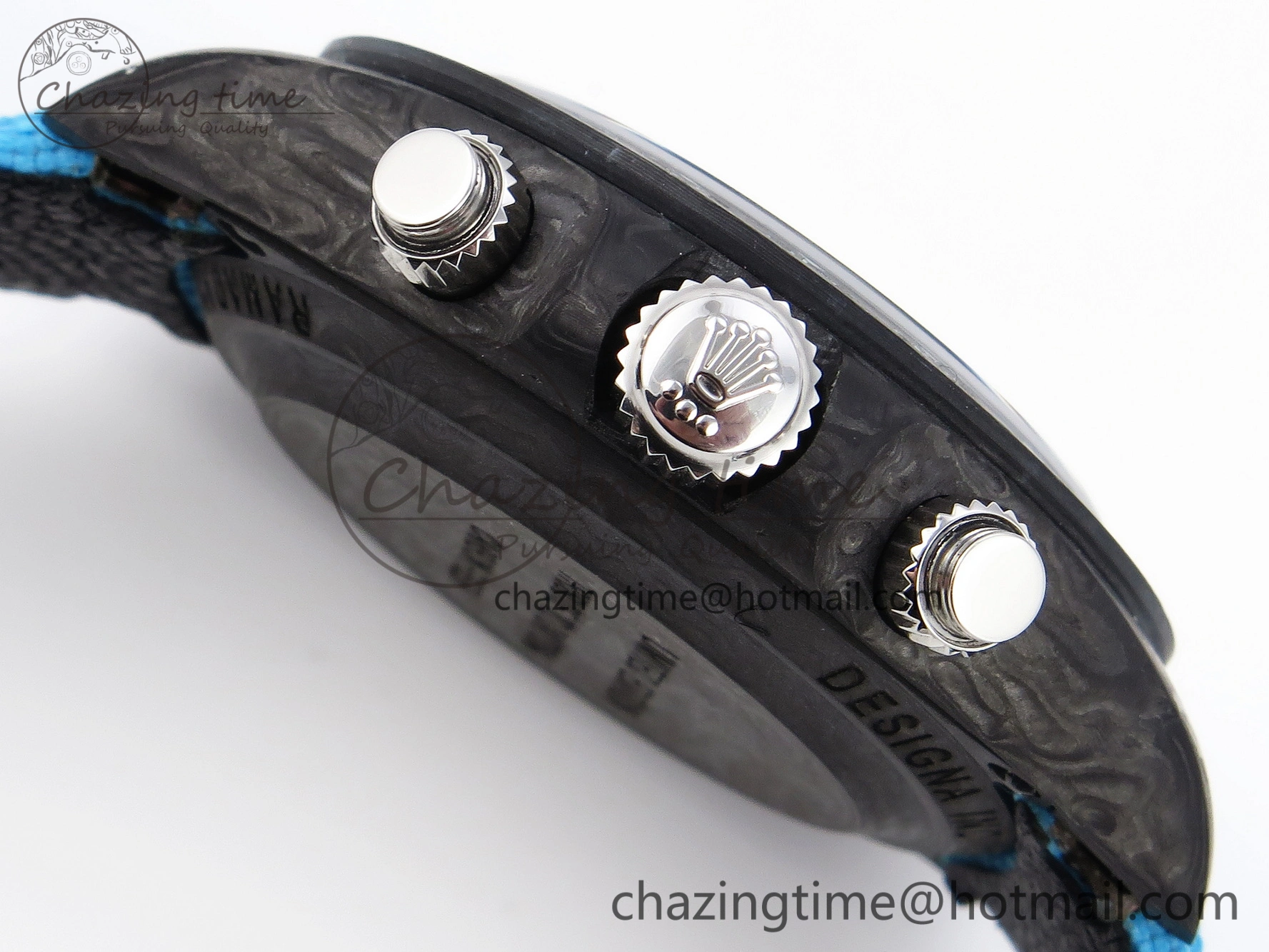 Daytona DIW Carbon Case and Bezel DIWF Edition White Blue Dial on Blue Nylon Strap A Timeless 1886