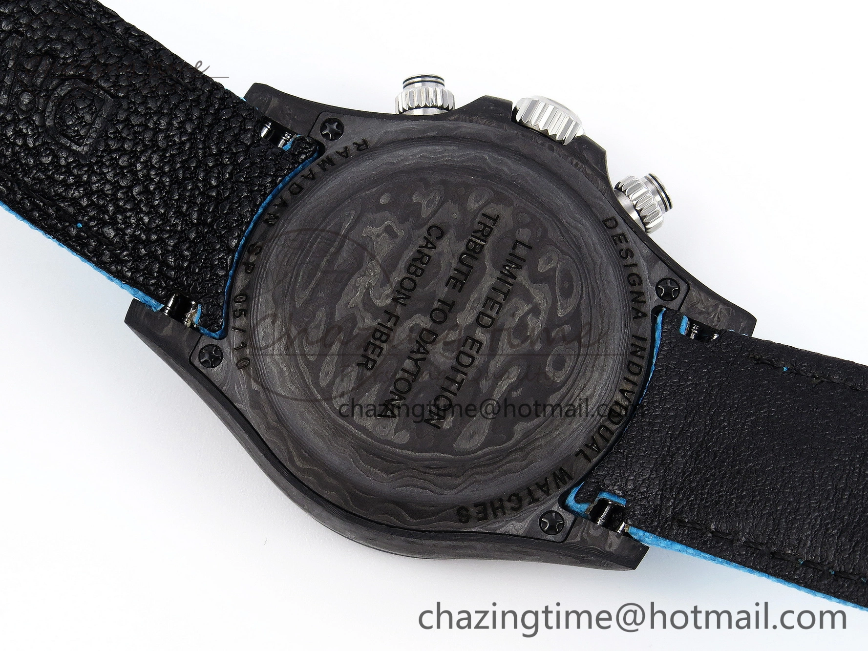 Daytona DIW Carbon Case and Bezel DIWF Edition White Blue Dial on Blue Nylon Strap A Timeless 1886