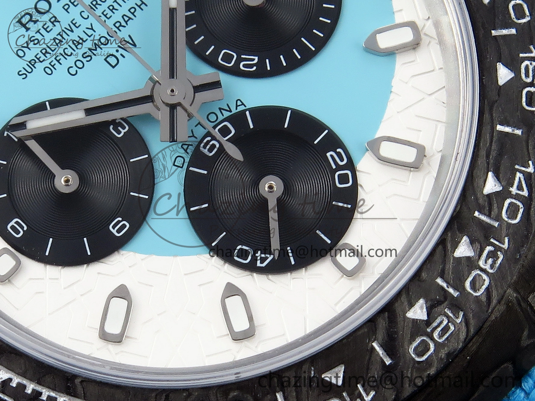 Daytona DIW Carbon Case and Bezel DIWF Edition White Blue Dial on Blue Nylon Strap A Timeless 1886