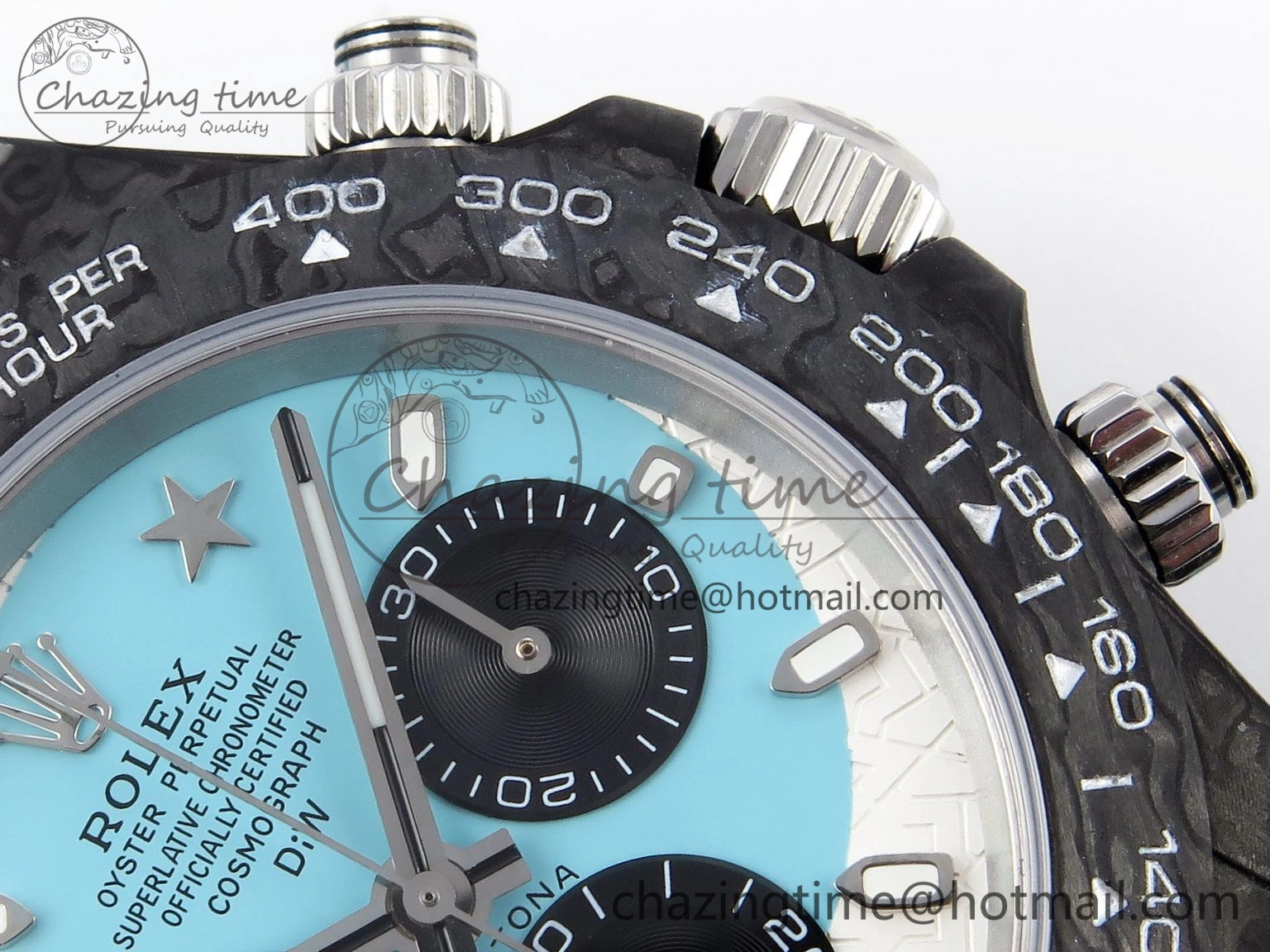 Daytona DIW Carbon Case and Bezel DIWF Edition White Blue Dial on Blue Nylon Strap A Timeless 1886
