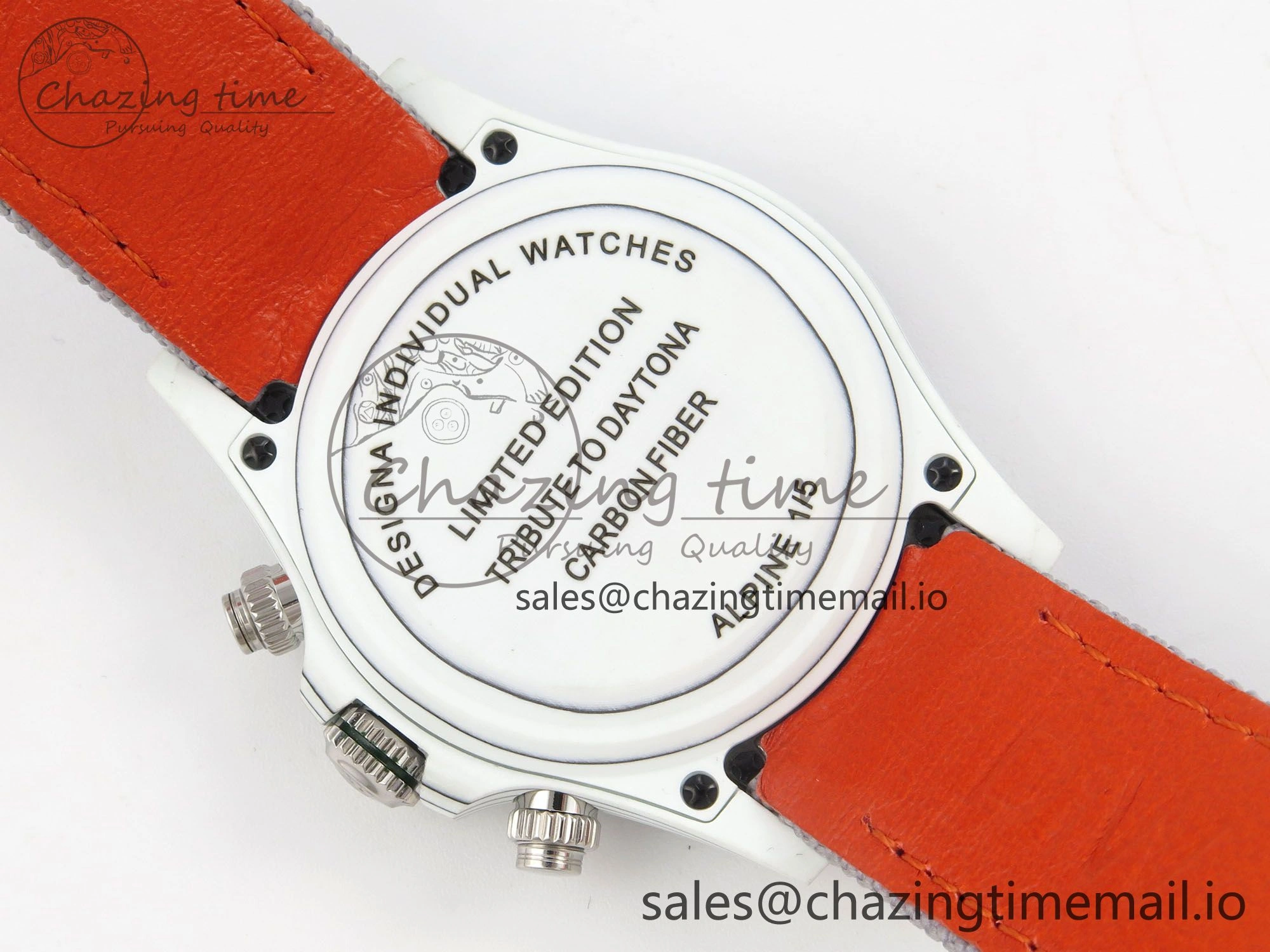 FashionForward Daytona DIW Carbon Case and Bezel DIWF Edition White Green Dial on Grey Nylon Strap A 51