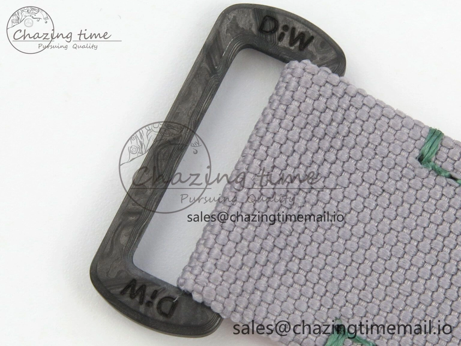 FashionForward Daytona DIW Carbon Case and Bezel DIWF Edition White Green Dial on Grey Nylon Strap A 51