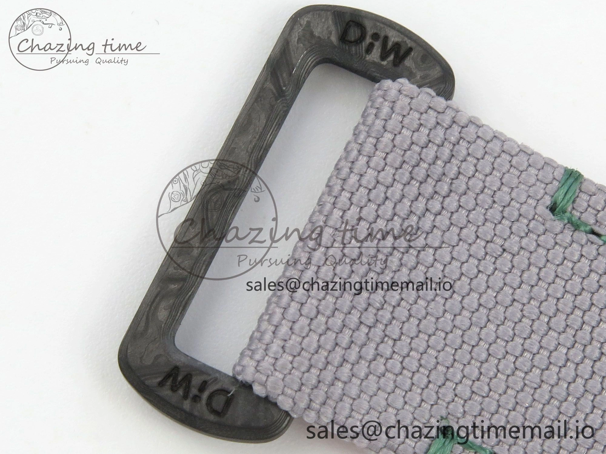 FashionForward Daytona DIW Carbon Case and Bezel DIWF Edition White Green Dial on Grey Nylon Strap A 51