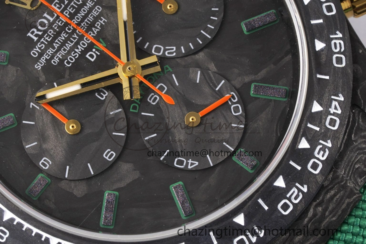 HighPerformance Daytona DIW Carbon Case and Bezel Noob Best Edition Carbon Green Dial on Green Nylon Strap SA 1970