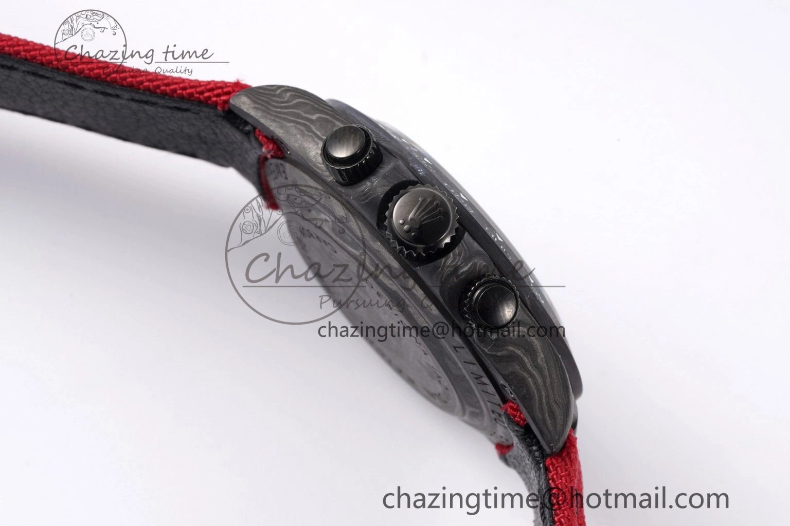 Daytona DIW Carbon Case and Bezel Noob Best Edition Carbon Red Dial on Red Nylon Strap SA Packable 1974