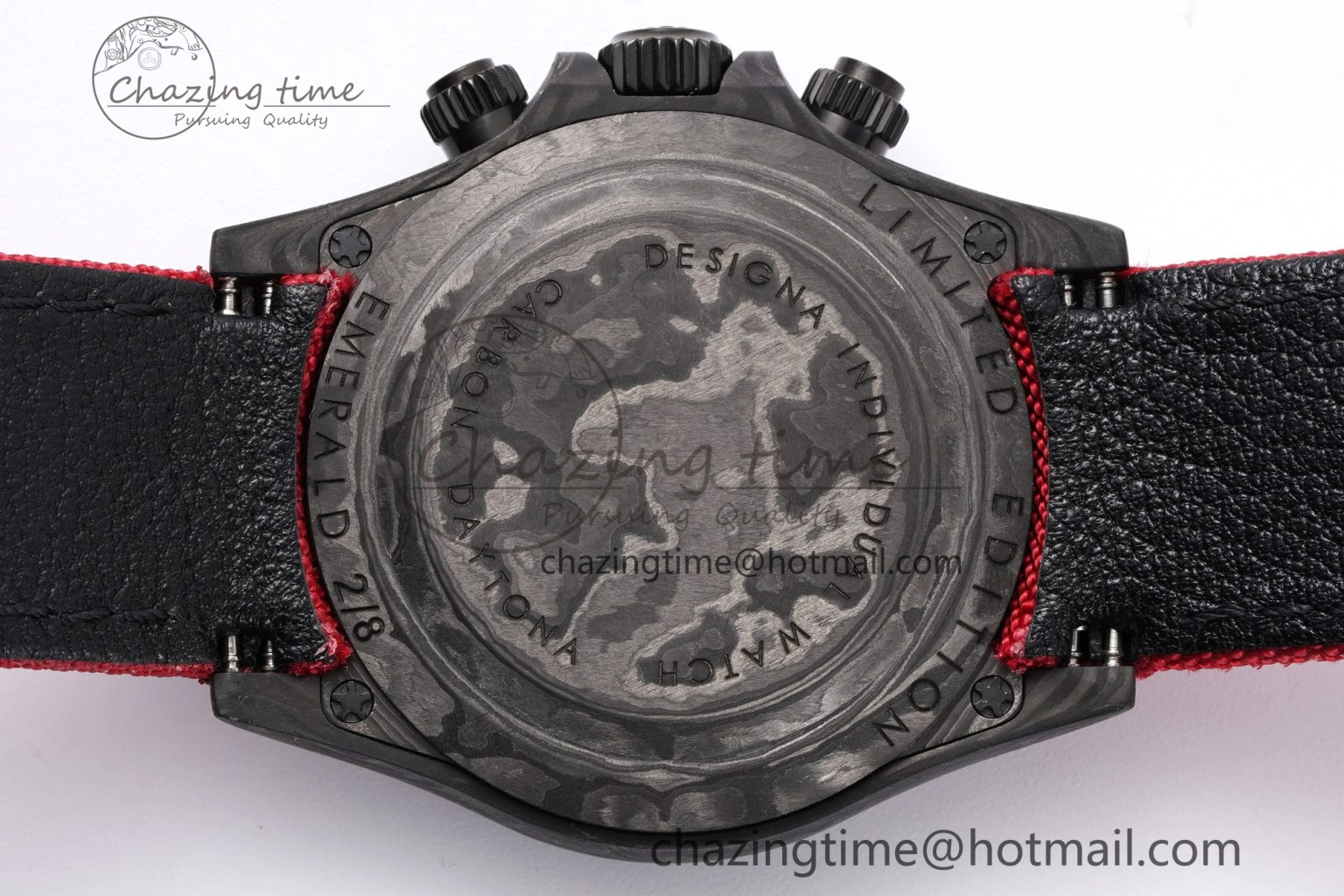 Daytona DIW Carbon Case and Bezel Noob Best Edition Carbon Red Dial on Red Nylon Strap SA Packable 1974