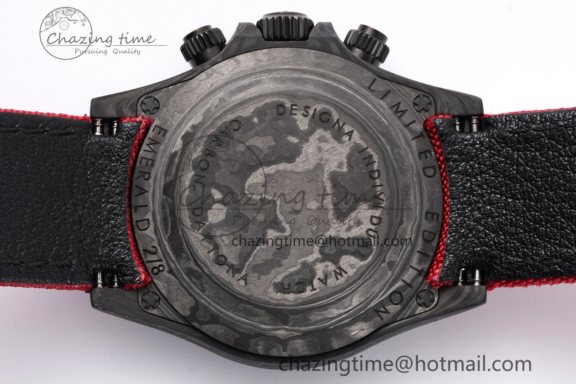 Daytona DIW Carbon Case and Bezel Noob Best Edition Carbon Red Dial on Red Nylon Strap SA Packable 1974
