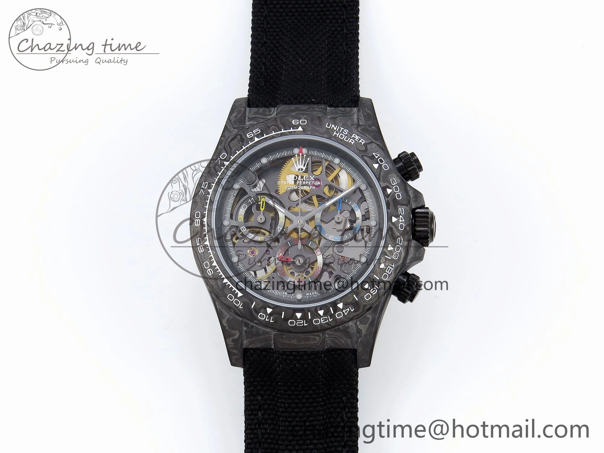 Daytona DIW Carbon DIWF Best Edition Skeleton Dial on Black Nylon Strap SA Upgraded 1628