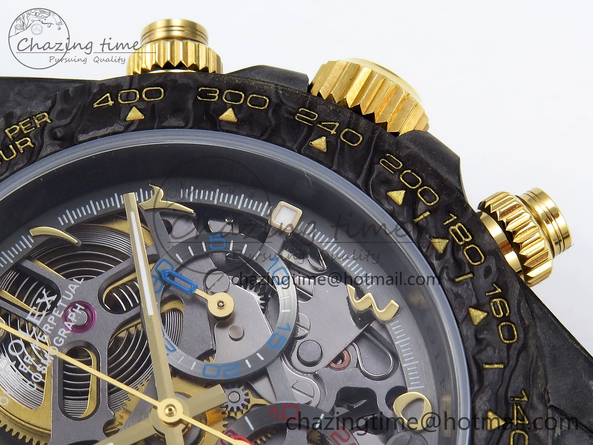 StreetReady Daytona DIW Carbon DIWF Best Edition Skeleton YG Arabic Dial on Brown Nylon Strap SA 1627