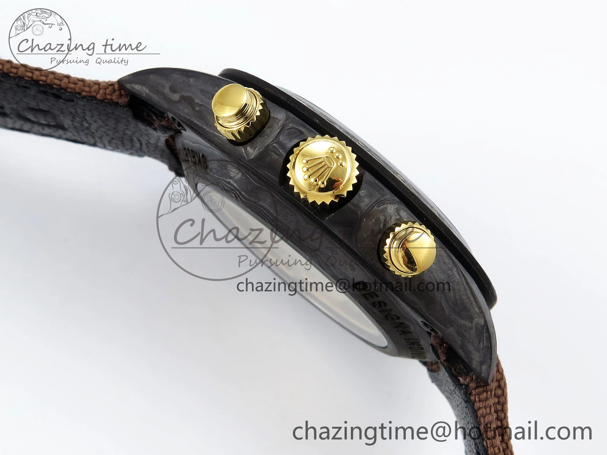StreetReady Daytona DIW Carbon DIWF Best Edition Skeleton YG Arabic Dial on Brown Nylon Strap SA 1627