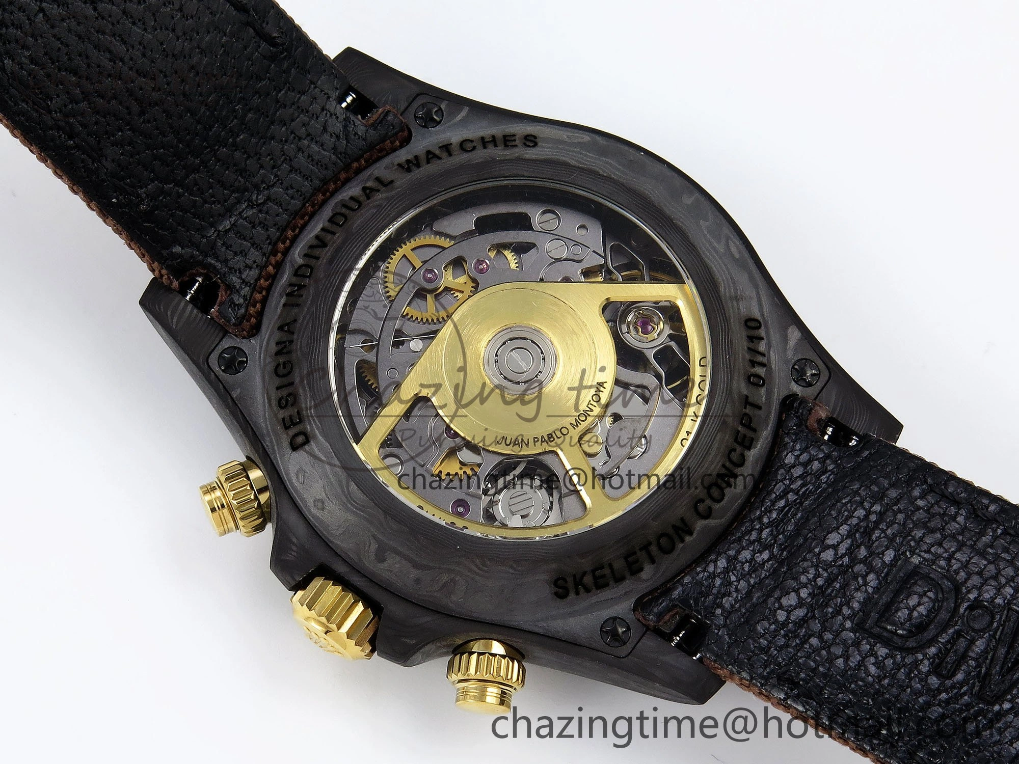 StreetReady Daytona DIW Carbon DIWF Best Edition Skeleton YG Arabic Dial on Brown Nylon Strap SA 1627