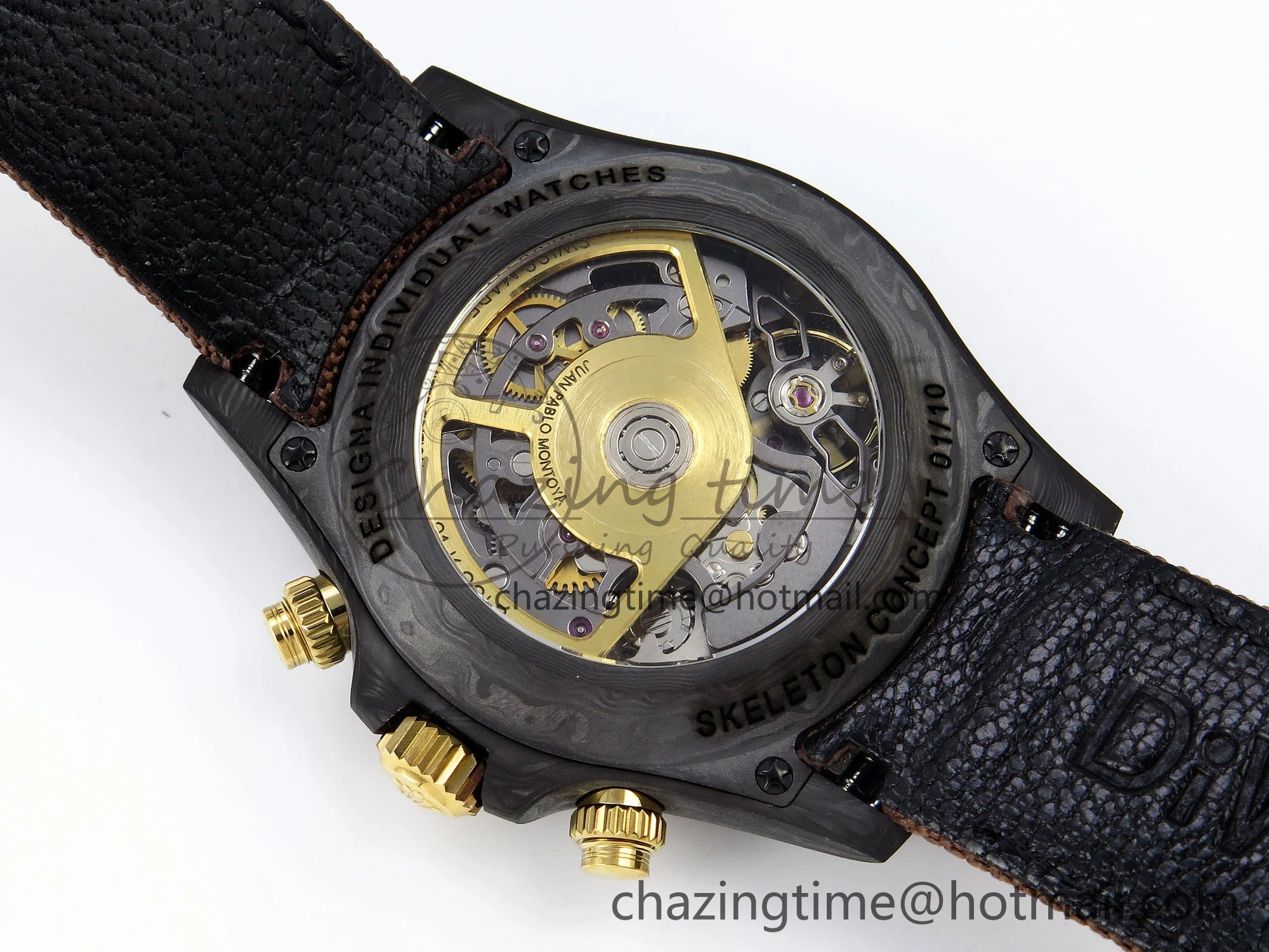 StreetReady Daytona DIW Carbon DIWF Best Edition Skeleton YG Arabic Dial on Brown Nylon Strap SA 1627