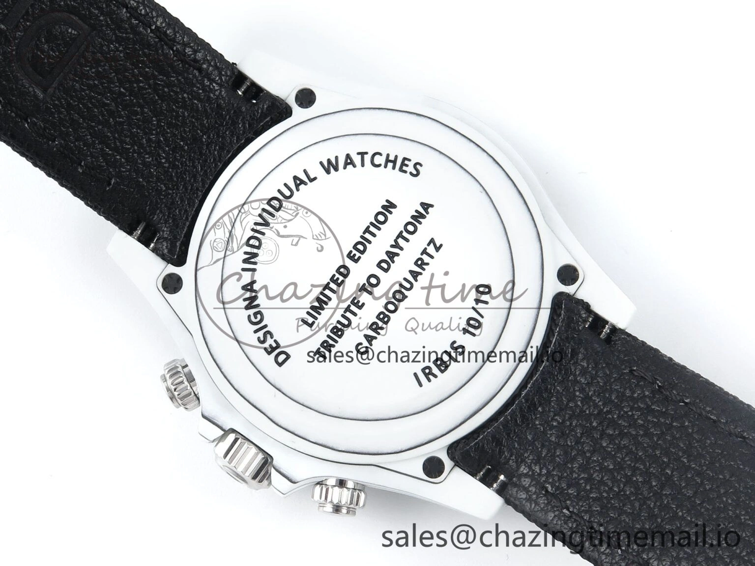 Daytona DIW Carbon N6F 1:1 Best Edition Black Blue Dial on Black Nylon Cald Leather Strap SA EyeCatching 348