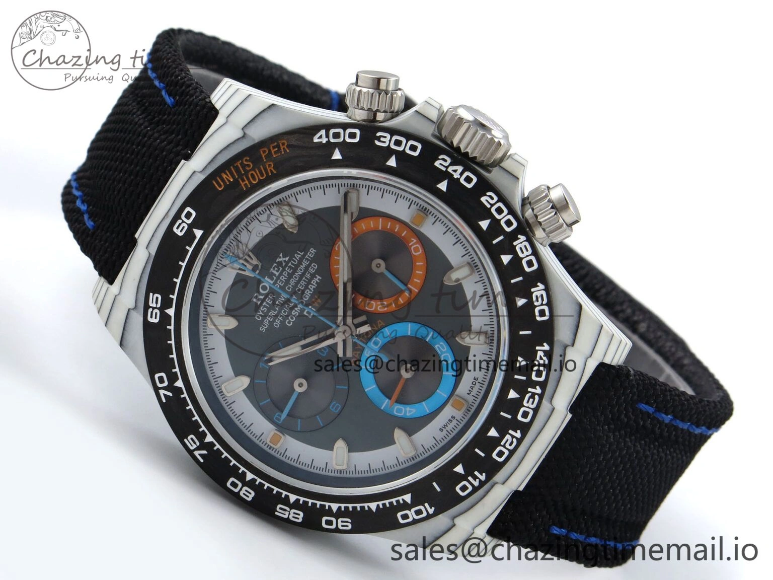 Premium Daytona DIW Carbon N6F 1:1 Best Edition Gray Dial on Black Nylon Strap SA 1188