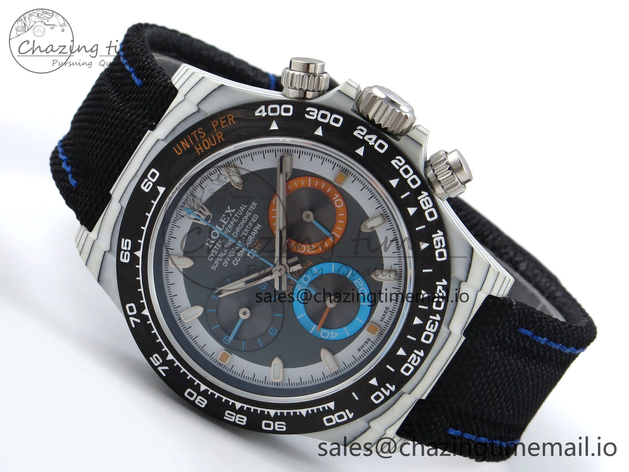 Premium Daytona DIW Carbon N6F 1:1 Best Edition Gray Dial on Black Nylon Strap SA 1188