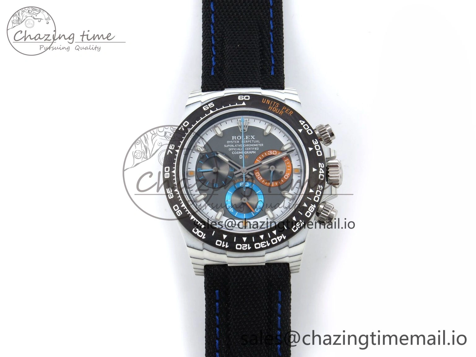 Premium Daytona DIW Carbon N6F 1:1 Best Edition Gray Dial on Black Nylon Strap SA 1188