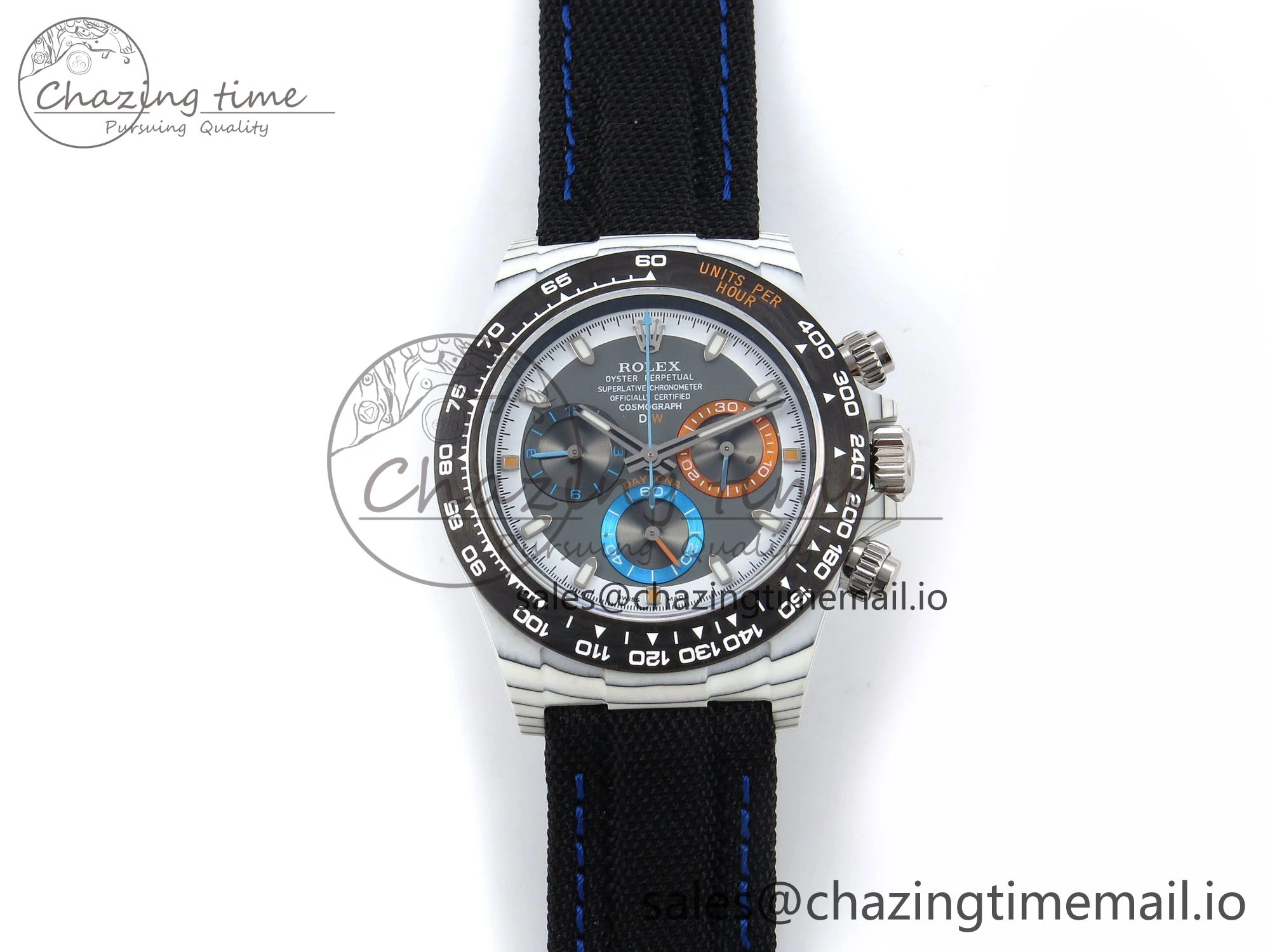 Premium Daytona DIW Carbon N6F 1:1 Best Edition Gray Dial on Black Nylon Strap SA 1188