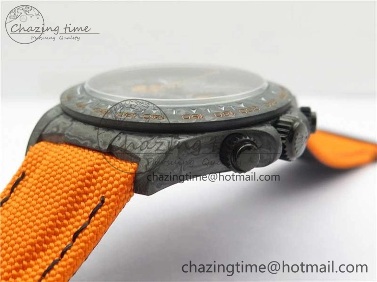 Original Daytona DIW Carbon Noob 1:1 Best Edition Black Orange Dial on Orange Nylon Strap SA 2586