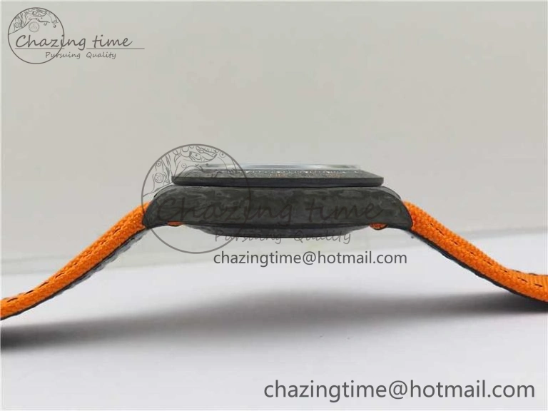 Original Daytona DIW Carbon Noob 1:1 Best Edition Black Orange Dial on Orange Nylon Strap SA 2586