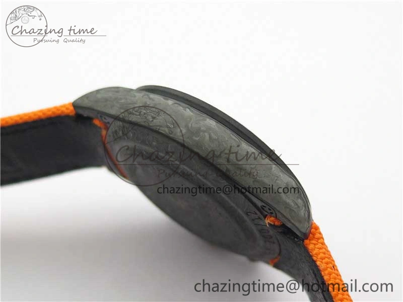 Original Daytona DIW Carbon Noob 1:1 Best Edition Black Orange Dial on Orange Nylon Strap SA 2586