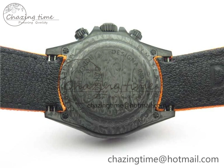 Original Daytona DIW Carbon Noob 1:1 Best Edition Black Orange Dial on Orange Nylon Strap SA 2586