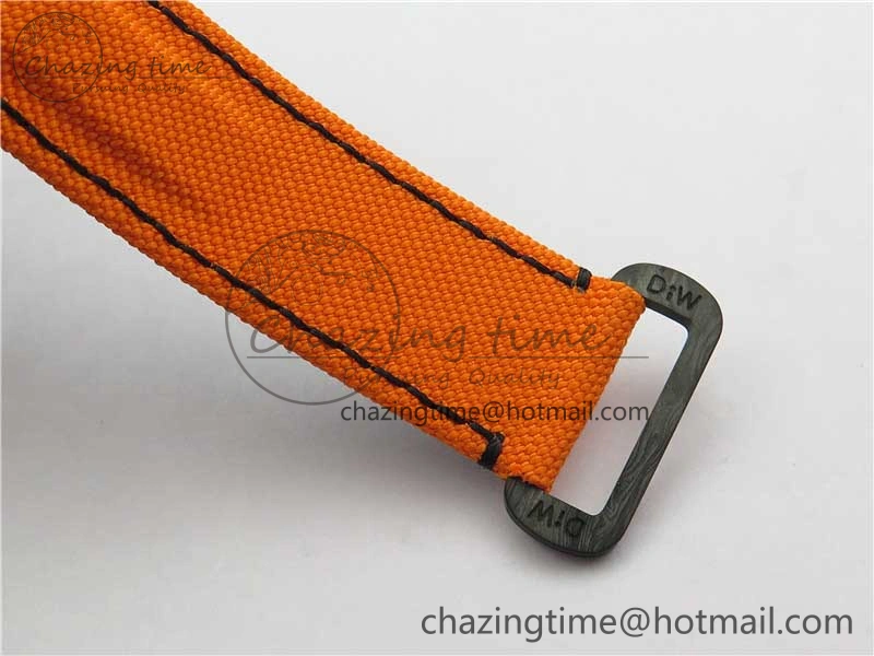 Original Daytona DIW Carbon Noob 1:1 Best Edition Black Orange Dial on Orange Nylon Strap SA 2586