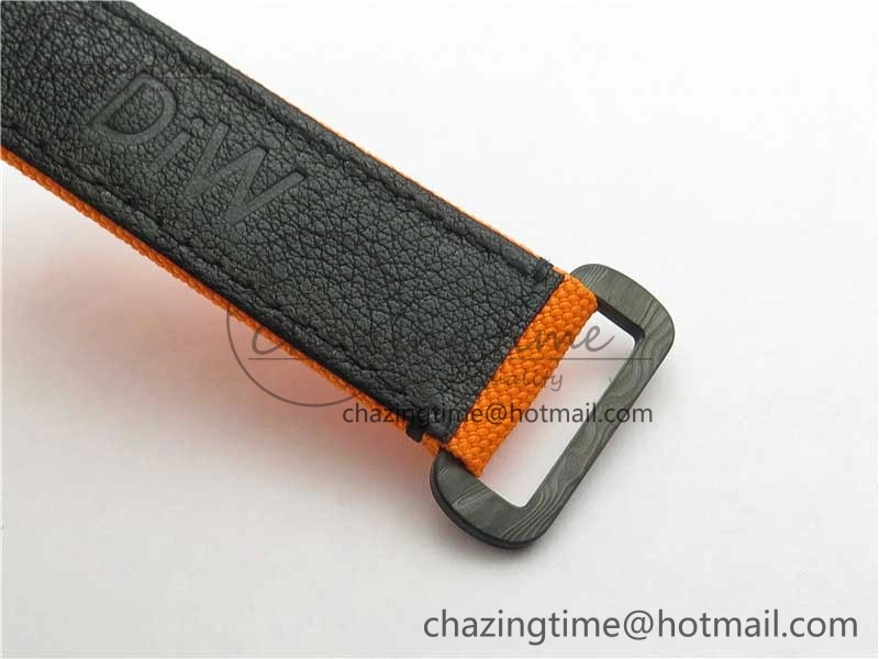 Original Daytona DIW Carbon Noob 1:1 Best Edition Black Orange Dial on Orange Nylon Strap SA 2586