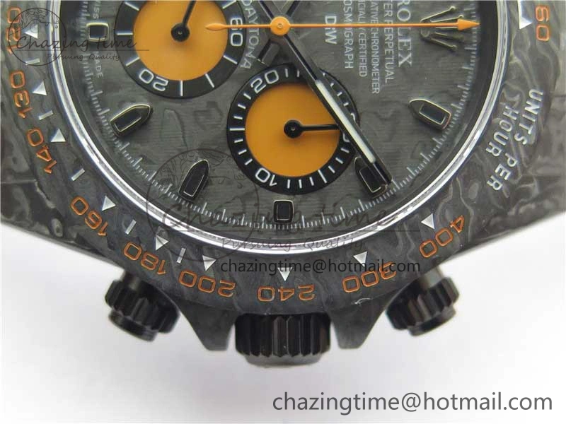 Original Daytona DIW Carbon Noob 1:1 Best Edition Black Orange Dial on Orange Nylon Strap SA 2586