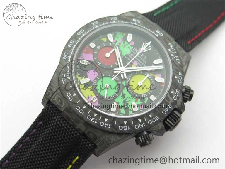 Daytona DIW Carbon Noob 1:1 Best Edition Colourful Dial on Nylon Strap SA OdorResistant 2613