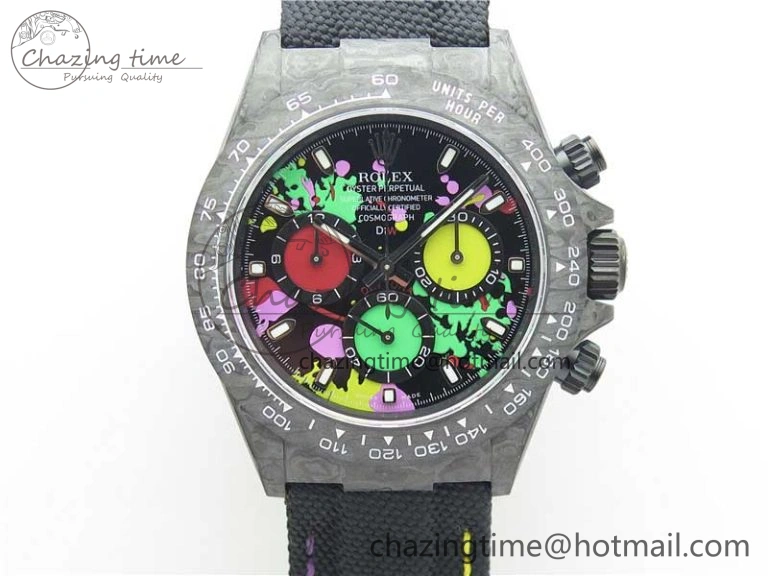 Daytona DIW Carbon Noob 1:1 Best Edition Colourful Dial on Nylon Strap SA OdorResistant 2613