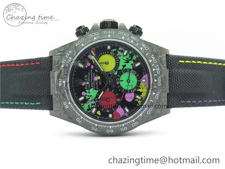 Daytona DIW Carbon Noob 1:1 Best Edition Colourful Dial on Nylon Strap SA OdorResistant 2613