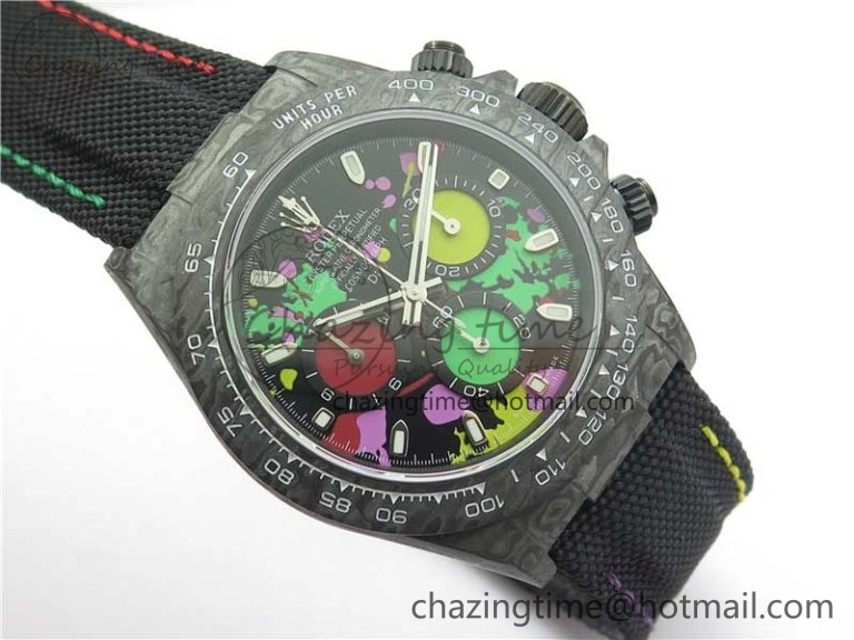 Daytona DIW Carbon Noob 1:1 Best Edition Colourful Dial on Nylon Strap SA OdorResistant 2613