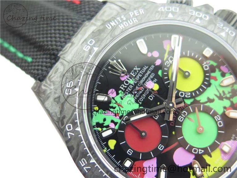 Daytona DIW Carbon Noob 1:1 Best Edition Colourful Dial on Nylon Strap SA OdorResistant 2613