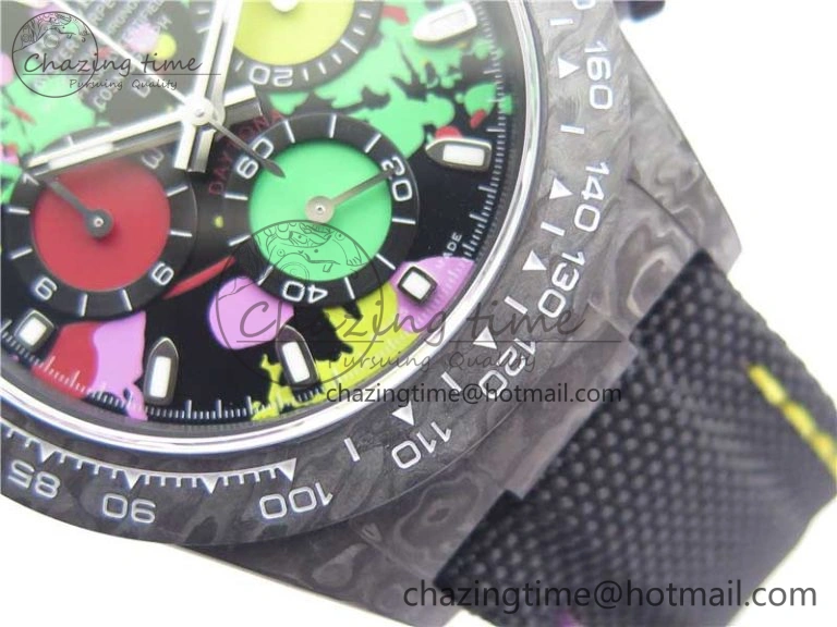 Daytona DIW Carbon Noob 1:1 Best Edition Colourful Dial on Nylon Strap SA OdorResistant 2613