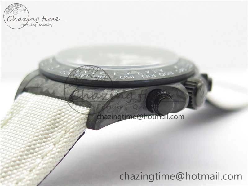 Comfortable Daytona DIW Carbon Noob 1:1 Best Edition White Black Dial on Nylon Strap SA 2614