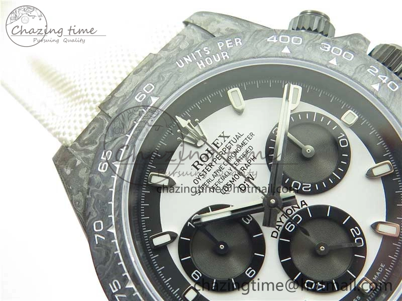 Comfortable Daytona DIW Carbon Noob 1:1 Best Edition White Black Dial on Nylon Strap SA 2614