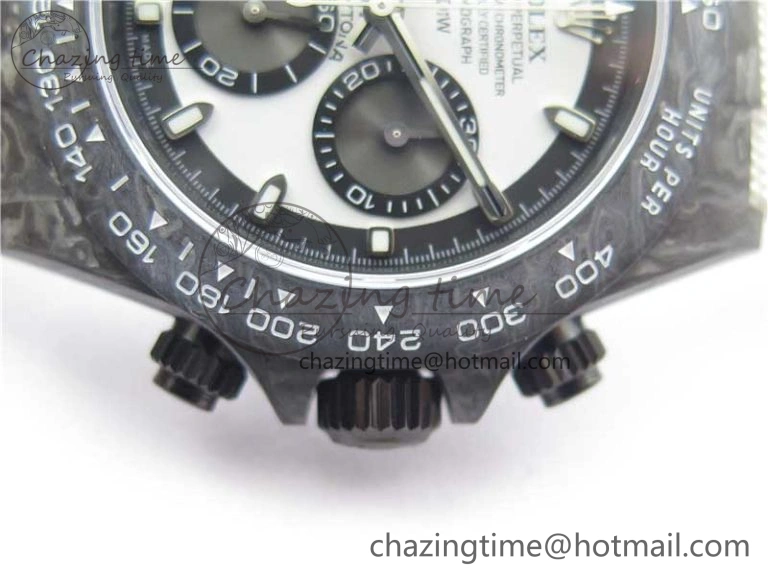 Comfortable Daytona DIW Carbon Noob 1:1 Best Edition White Black Dial on Nylon Strap SA 2614