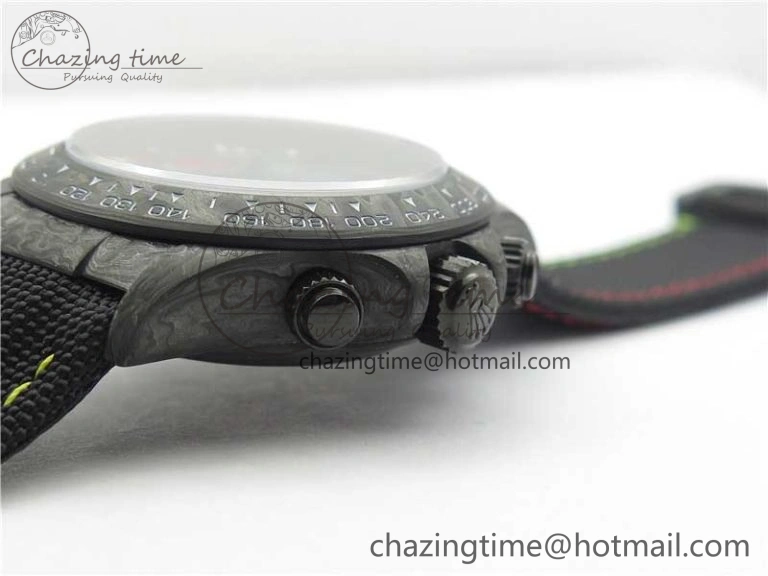 Efficient Daytona DIW Carbon OMF Best Edition Black  Dial on Black Nylon Strap A 2840