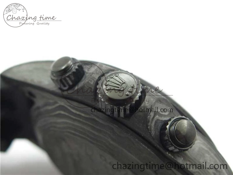 Comfortable Daytona DIW Carbon OMF Best Edition Black Dial Numbers Markers on Black Rubber Strap A 2832