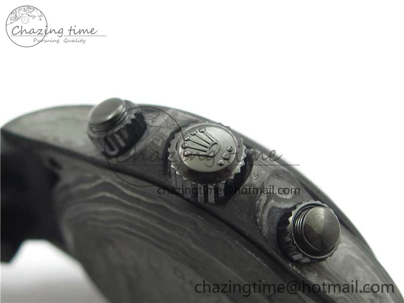 Comfortable Daytona DIW Carbon OMF Best Edition Black Dial Numbers Markers on Black Rubber Strap A 2832