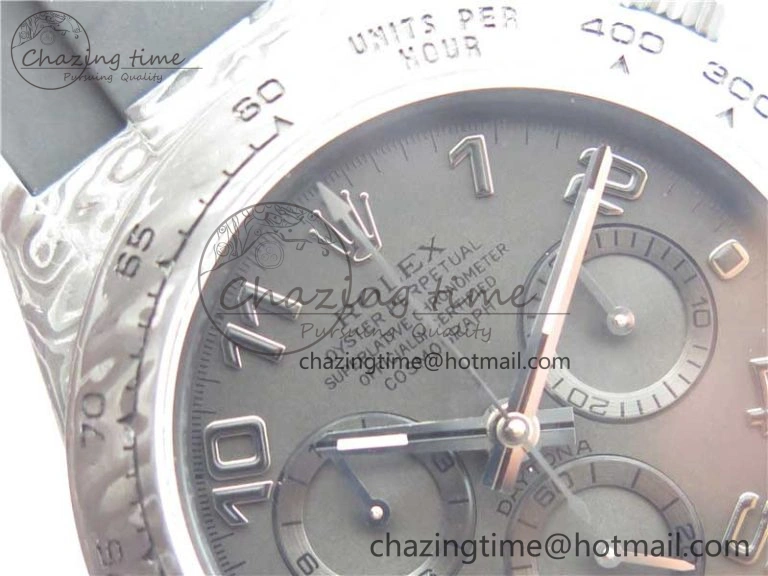 Comfortable Daytona DIW Carbon OMF Best Edition Black Dial Numbers Markers on Black Rubber Strap A 2832