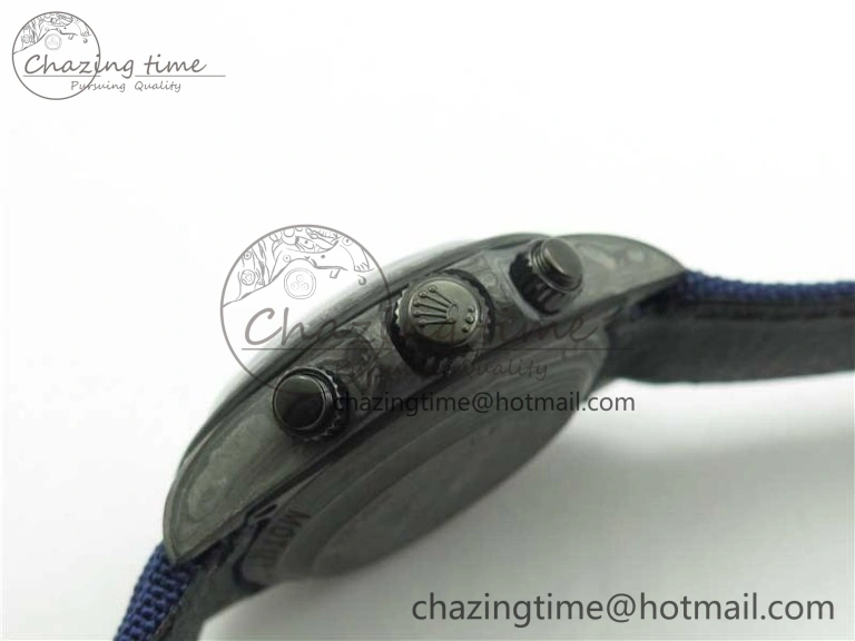 NewStyle Daytona DIW Carbon OMF Best Edition Black Dial on Deep Blue Nylon Strap A 2839