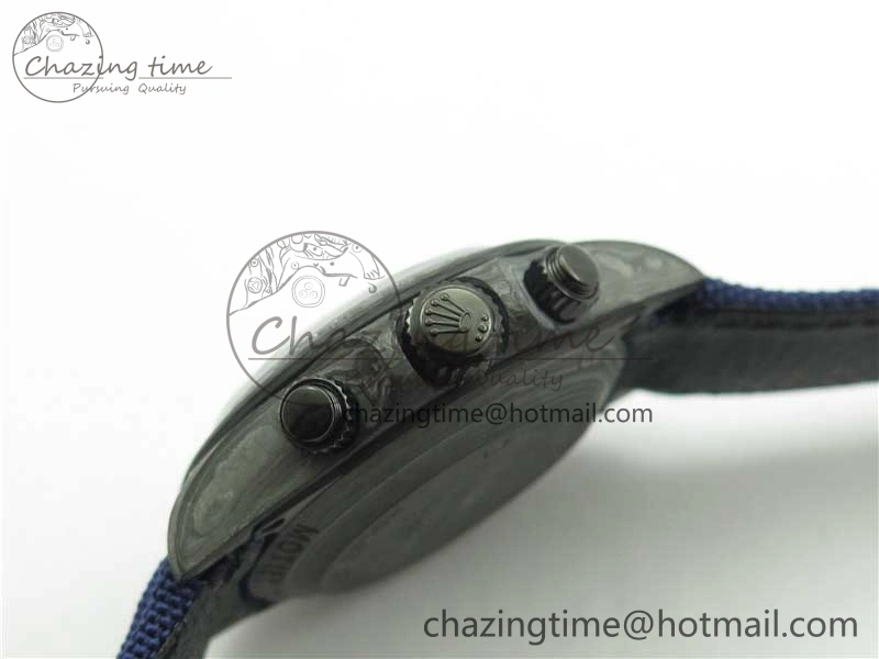 NewStyle Daytona DIW Carbon OMF Best Edition Black Dial on Deep Blue Nylon Strap A 2839