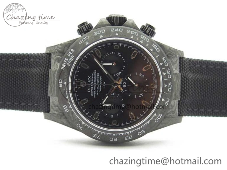 Trendsetting Daytona DIW Carbon OMF Best Edition Black Black Dial on Black Nylon Strap A 2847