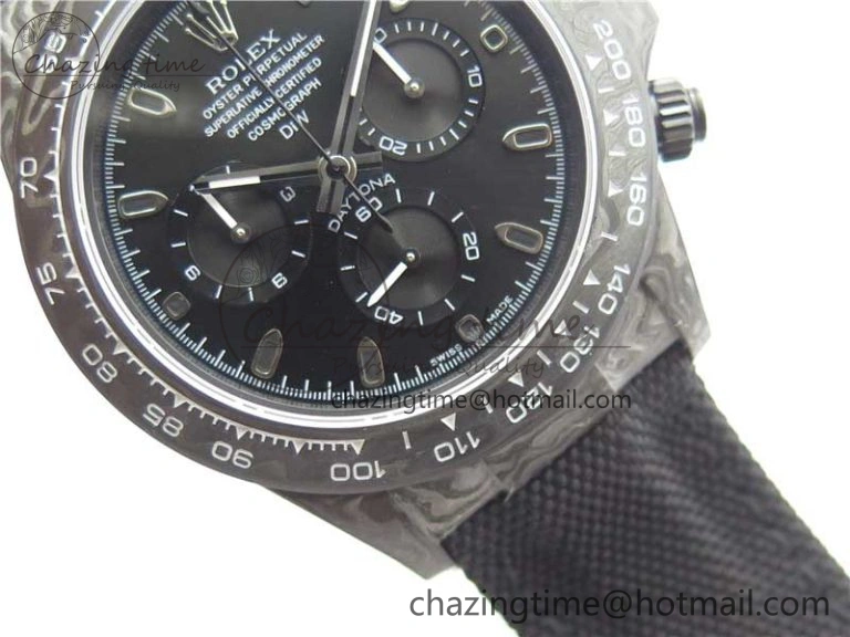 Trendsetting Daytona DIW Carbon OMF Best Edition Black Black Dial on Black Nylon Strap A 2847